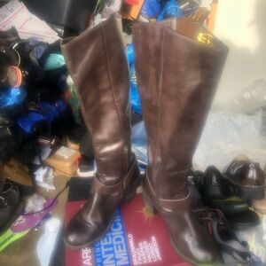 SBICCA of California Brown Leather Ridding side zip boots Size 8.5